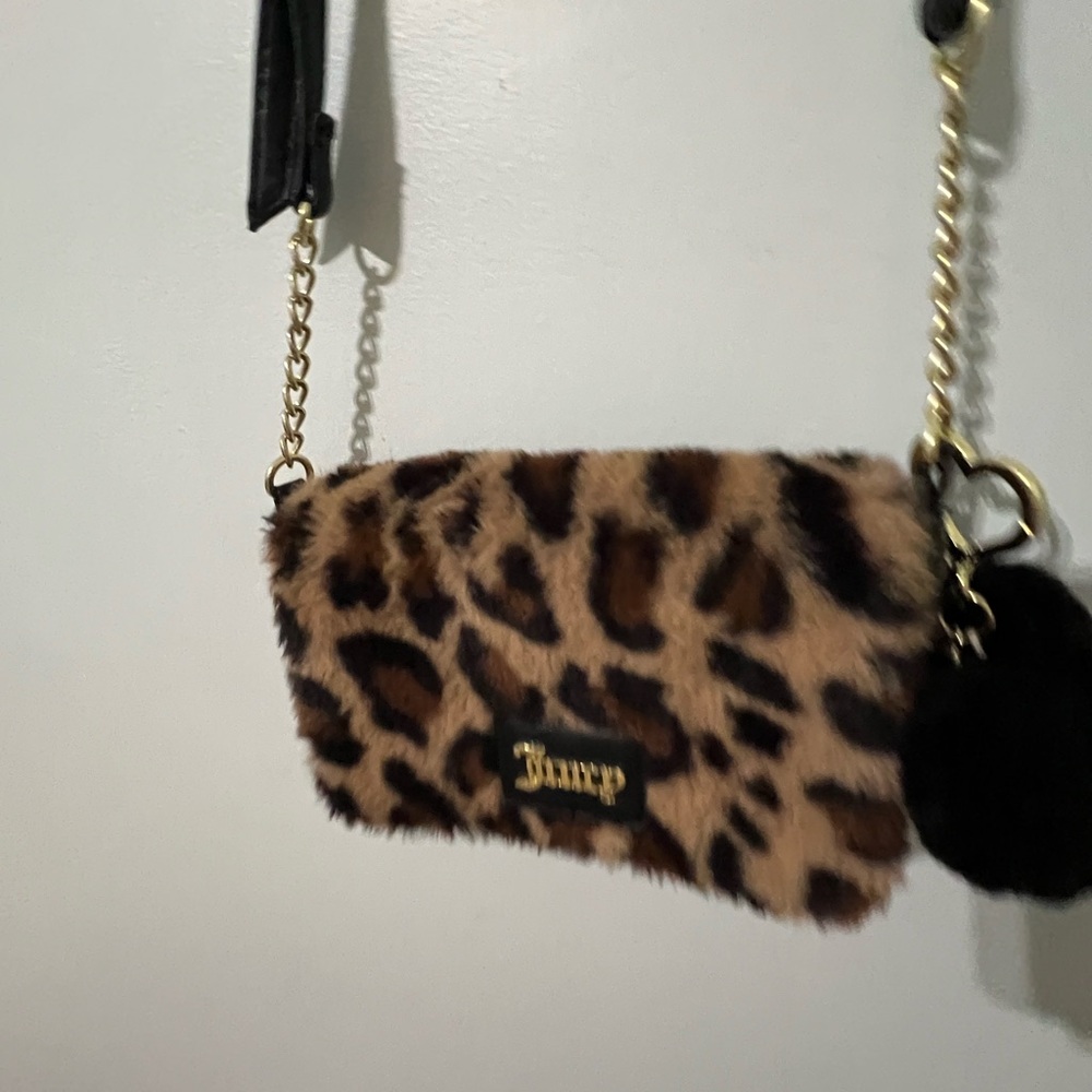 Juicy Couture Brown and Black Crossbody Bag with Chain Strap
